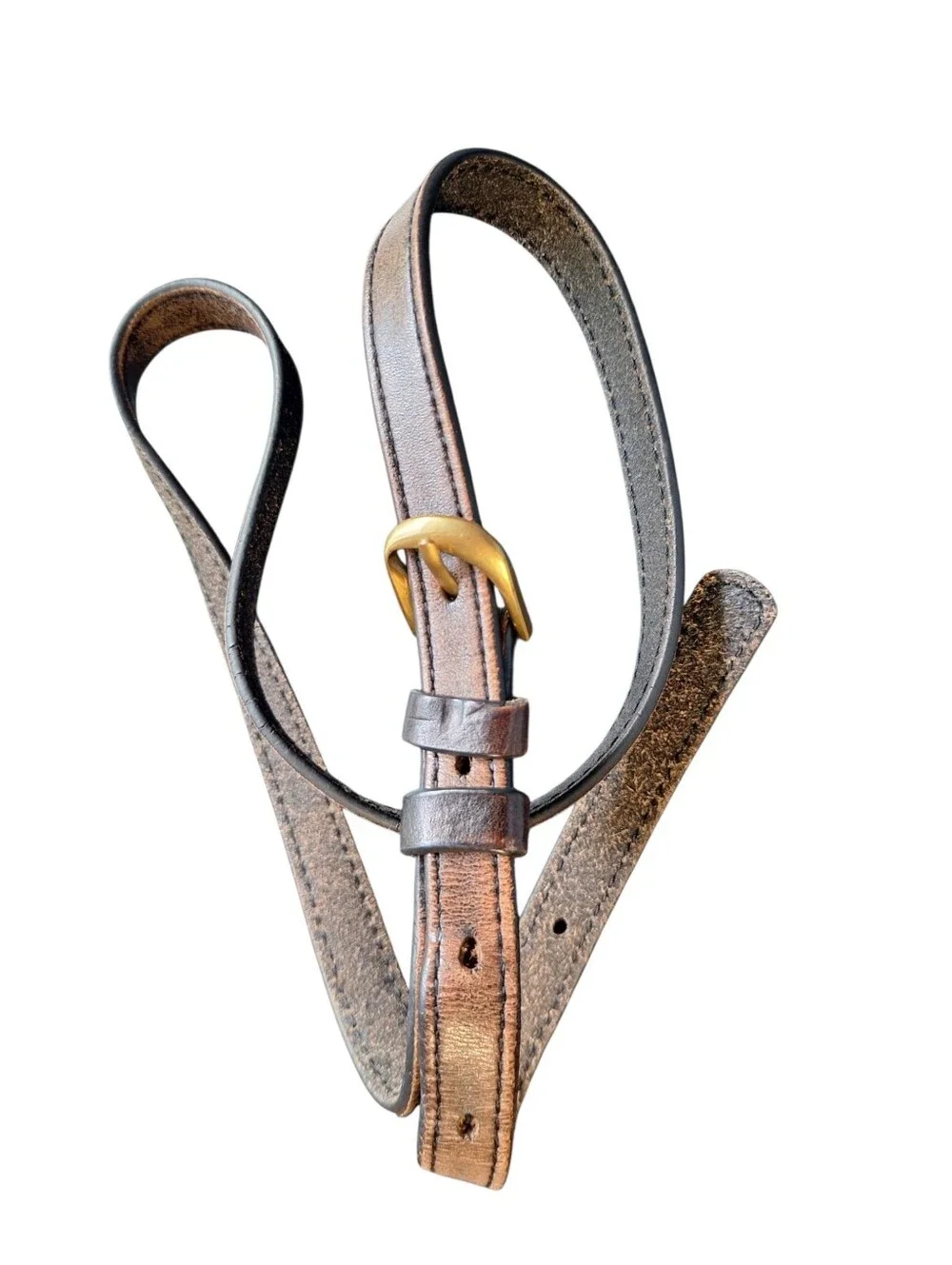 Frame Vintage 100% Leather Slim Belt Brown Preppy Bohemian Used One size Brass